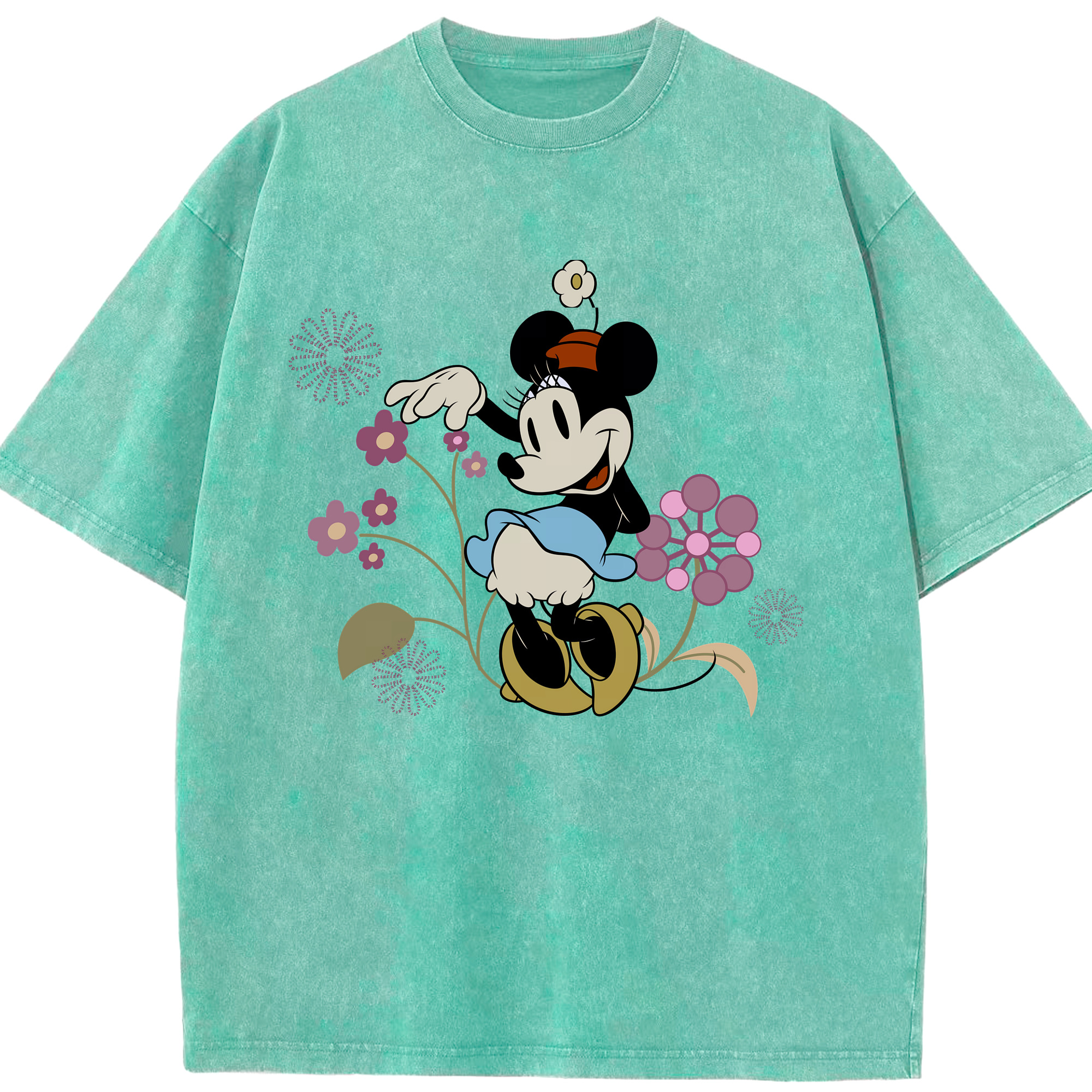 （画像用） ミッキーマウス Mickey Mouse 綿100% ヴィンテージ風 半袖Tシャツ（フロントプリント）